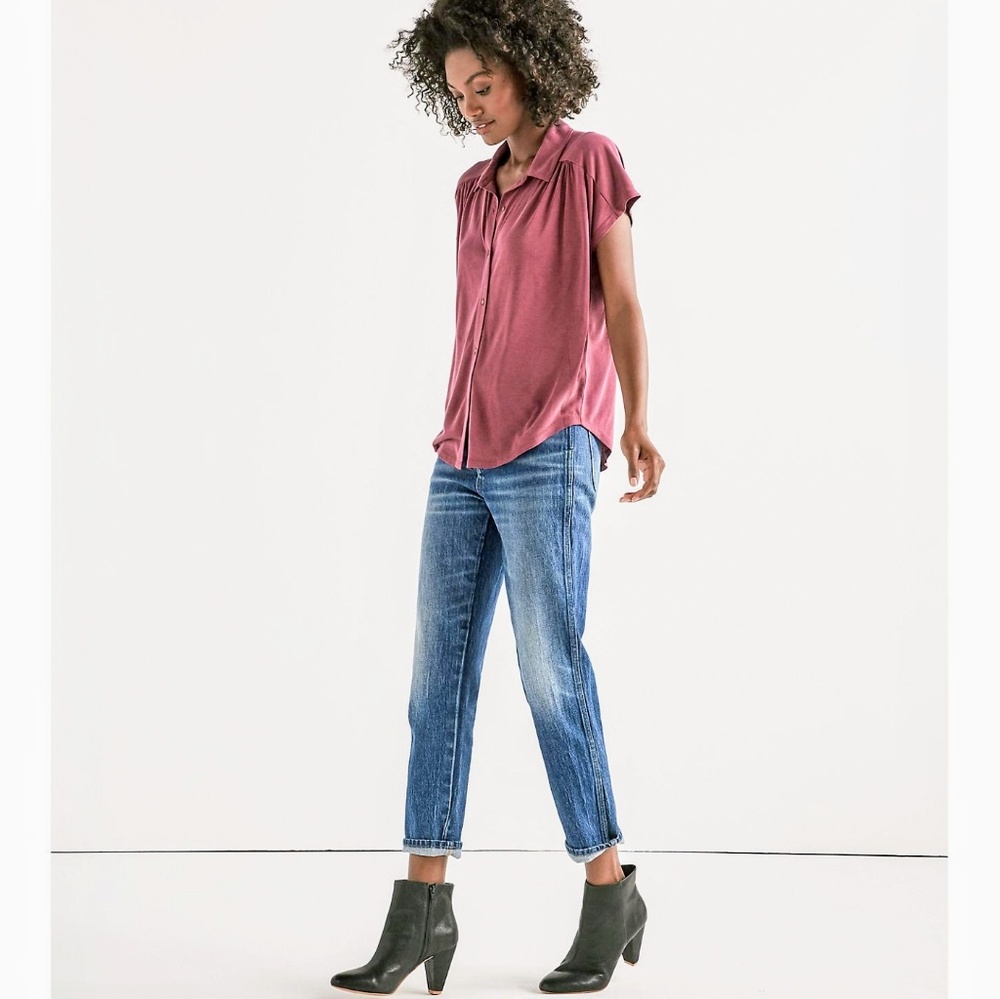 Lucky Brand ▪️Sandwash Button Down Top - XL
